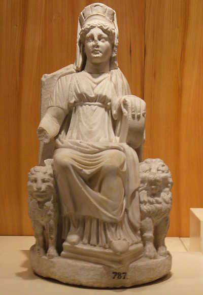 The goddess Cybele. Public domain image. goddesscybele