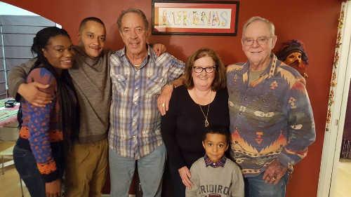 Marvin Butler (center), with his family, including daughter Noelle Kukenas, partner John Ryan, grandson Anthony and his fiancée Lonnie, and great-grandson Zahire at a December 2016 Christmas celebration in Southern California. Courtesy photo. marvbutler2016christmas