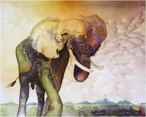 Kelseyville, Calif., artist John R. Clarke’s elephant. johnclarkeelephant