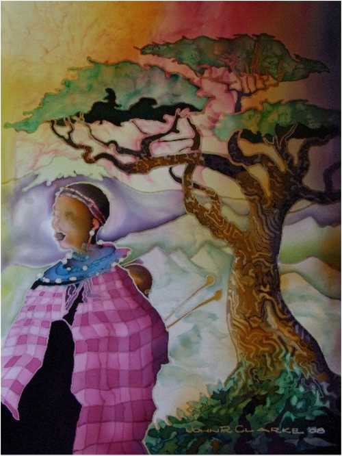 A woman and child, painted by Kelseyville, Calif., artist John R. Clarke. johnclarkewomanandchild