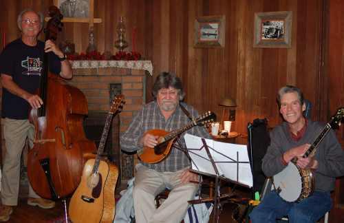 Many local musicians will be performing at the upcoming Anderson Marsh Christmas. Pictured are Rick McCann, left; Don Coffin and Harry Lyons. This ensemble will play at noon on Saturday, December 8, 2012. Courtesy photo. amiachristmas
