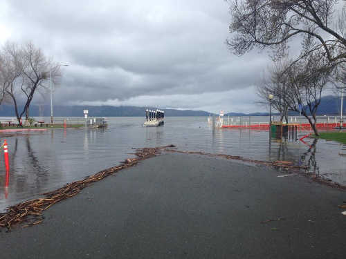 Library Park and the surrounding parking lots in Lakeport, Calif., remain closed due to flooding on Tuesday, February 21, 2017. Photo courtesy of Andrew Britton/city of Lakeport. 022117ablibrarypark