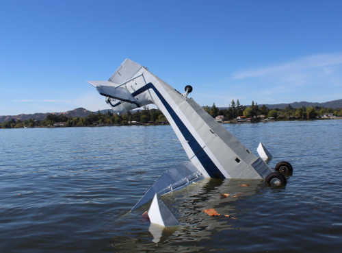A Grumman Widgeon seaplane crashed into Clear Lake in Lakeport, Calif., on the morning of Saturday, September 17, 2016, during a landing. Photo by Damon Trimble. 091716seaplanecrashtrimble1