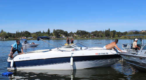 Two visiting Air Force pilots pulled an injured passenger from Clear Lake following a seaplane crash in Lakeport, Calif., on the morning of Saturday, September 17, 2016. Photo by Damon Trimble. 091716seaplanecrashtrimble3