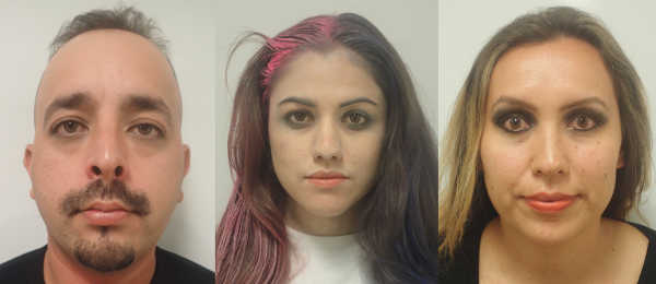 From left, Arrmando Perez Fernandez, 31, of Kelseyville, Calif.; Latasha Jasmine Hasegawa, 25, of Stockton, Calif.; and Rachel Eunice Ponce, 30, of Kelseyville, Calif., were arrested on Sunday, October 30, 2016, in Lakeport, Calif., after attempting to flee police in a vehicle. Lake County Jail photo. 103016martinezassocaites