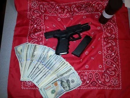 The handgun police say belongs to Octavio Raul Martinez, 36, of Upper Lake, Calif., which was found in a vehicle associated with Martinez on Sunday, October 30, 2016, in Lakeport, Calif. Photo courtesy of the Lakeport Police Department. 103016martinezgun