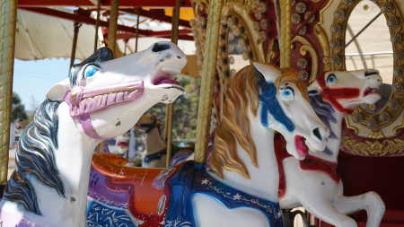 The popular carousel horses at the 2015 Lake County Fair. Photo by Elizabeth Larson/Lake County News. 2015faircarouselhorses