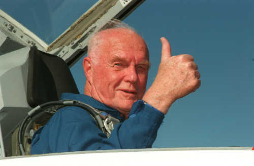 Astronaut and American hero John Glenn. Photo courtesy of NASA. johnglenninplane